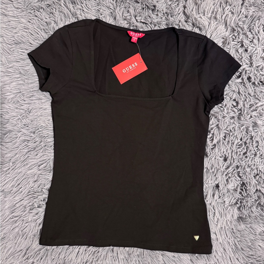 NWT Guess Square Neck Top Black Size S
